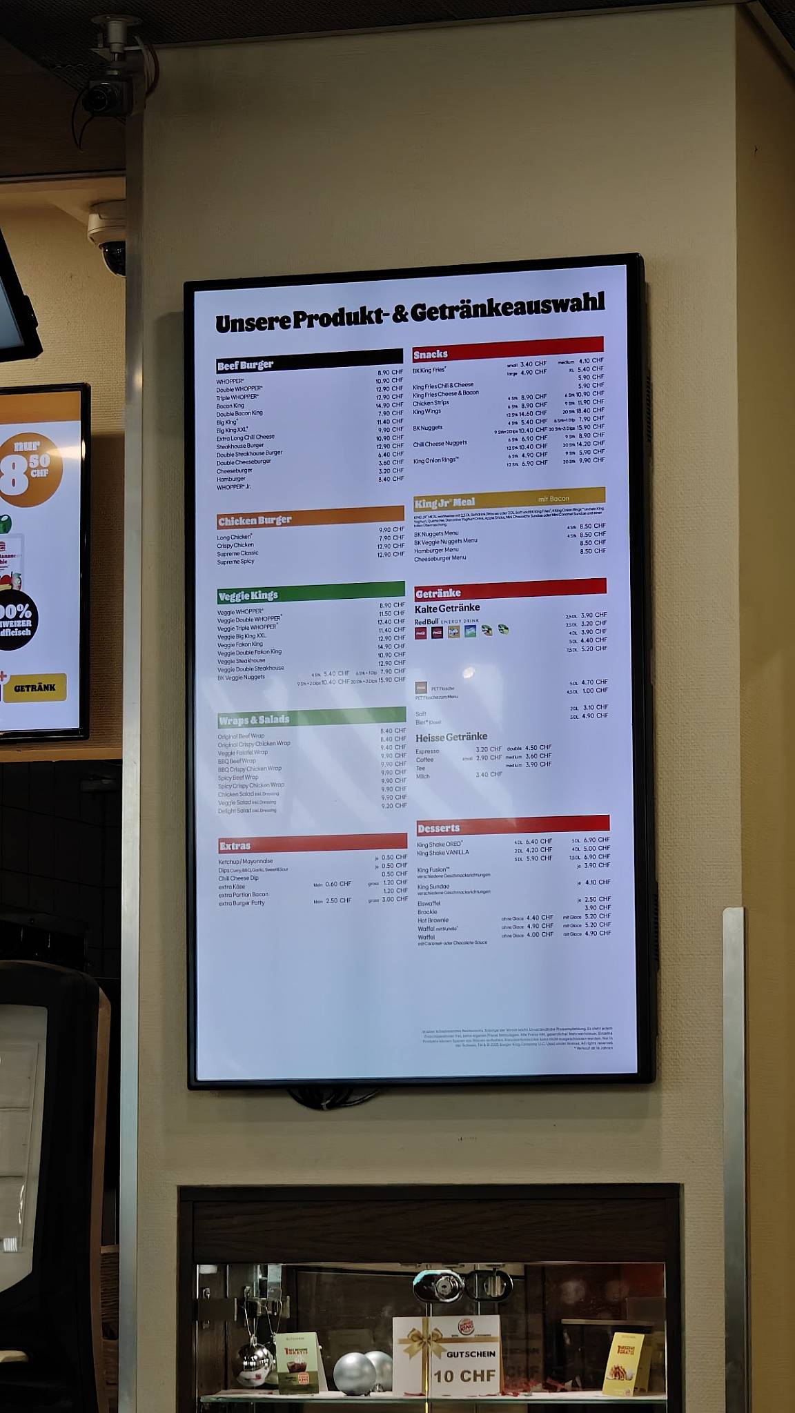 Menu di Burger King 