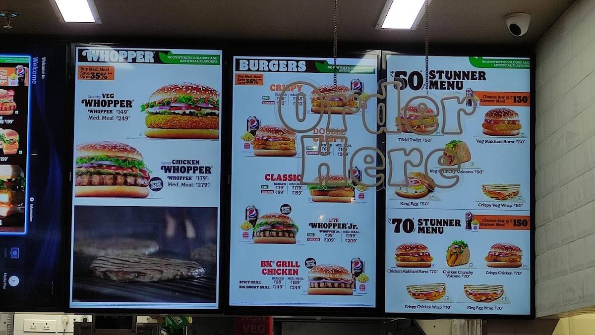 Menu at Burger King, Guwahati, Ground Floor, Prithvi Center, GS Rd