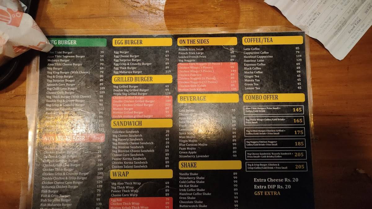 Burger point menu