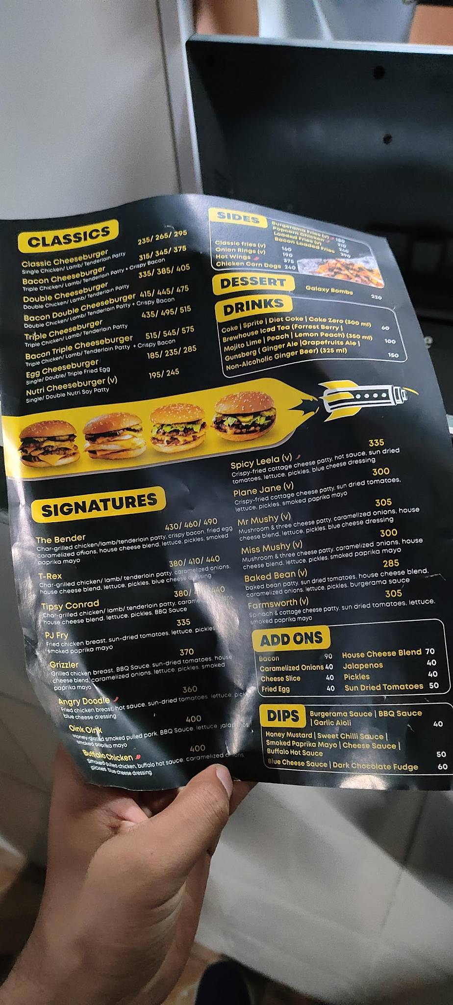 Burgerama menu