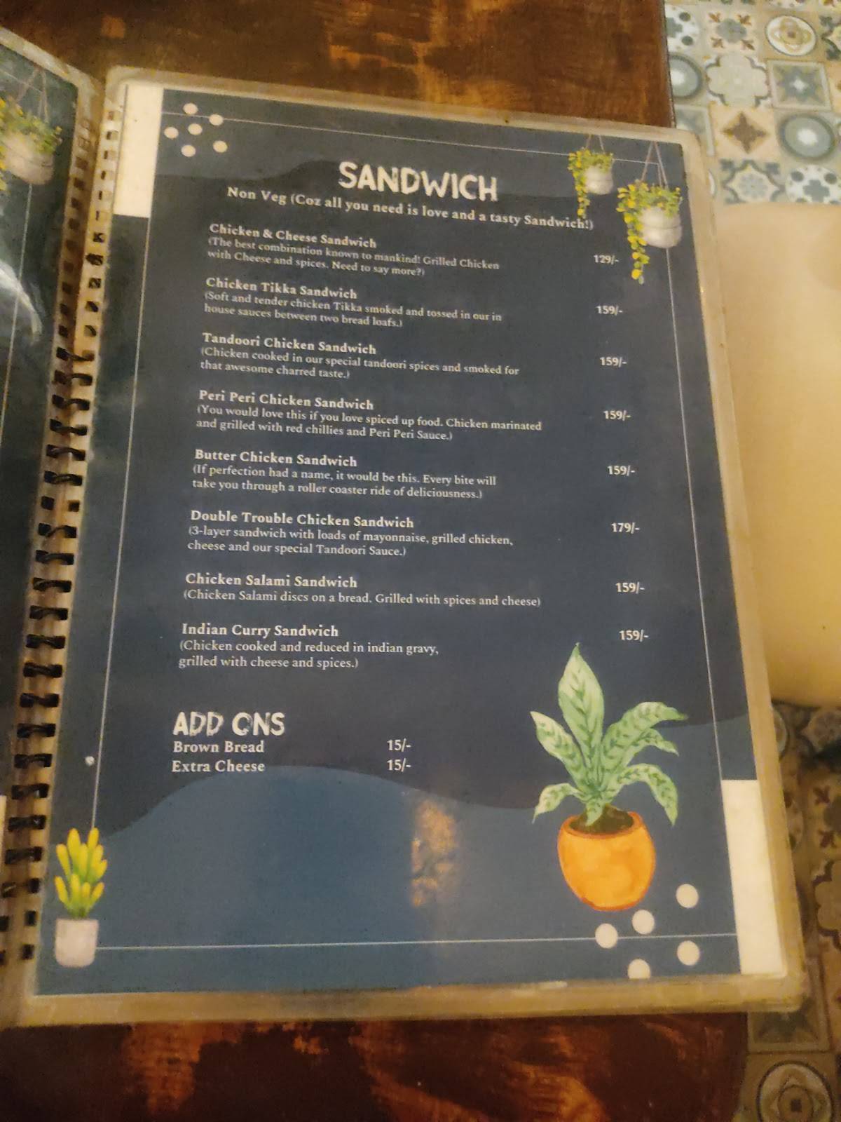 Busy Beans Cafe menu