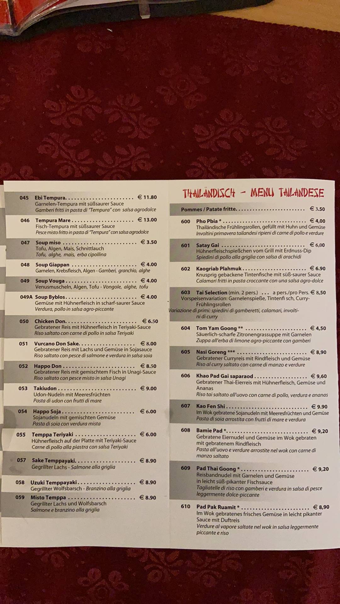 Menu di Byblo's Café 