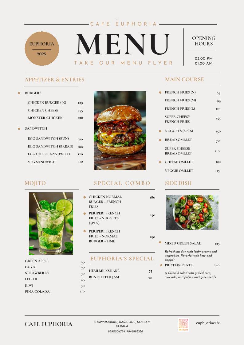 CAFE EUPHORIA menu