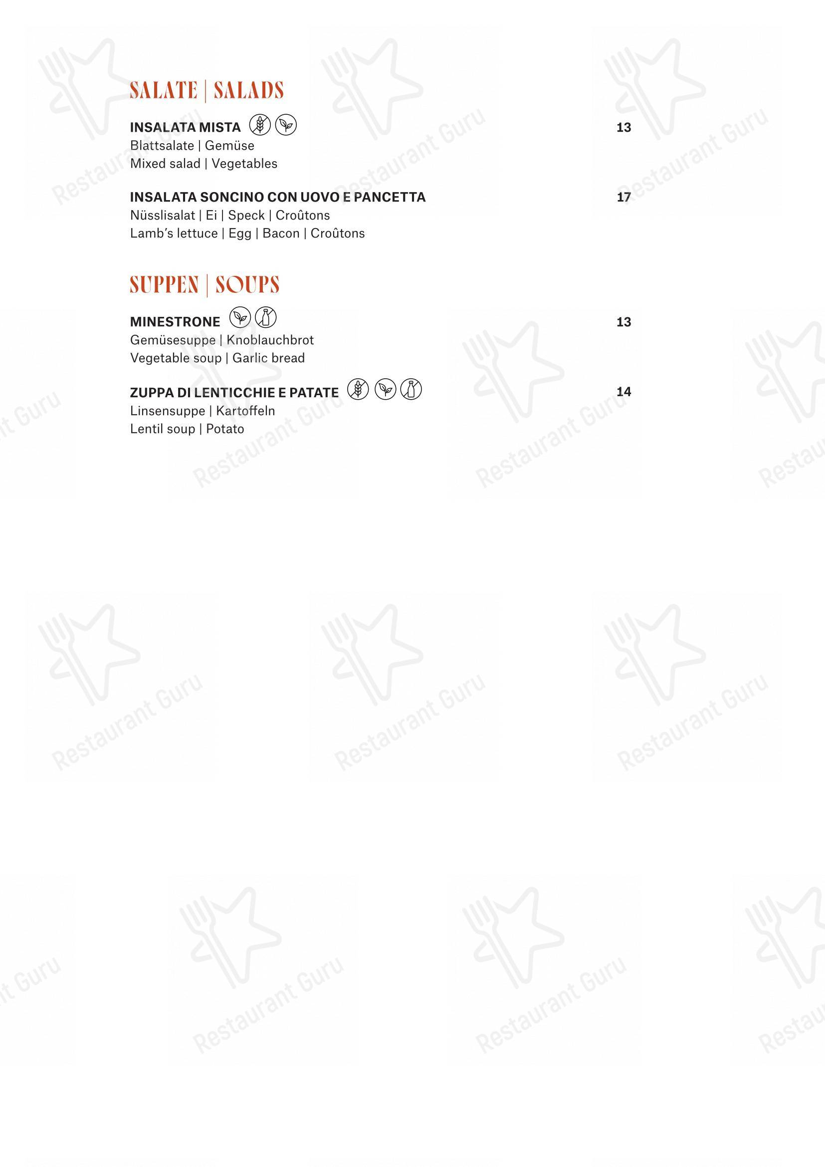 CARUSO – Pizza & Pasta in San Maurizio - Menu bar