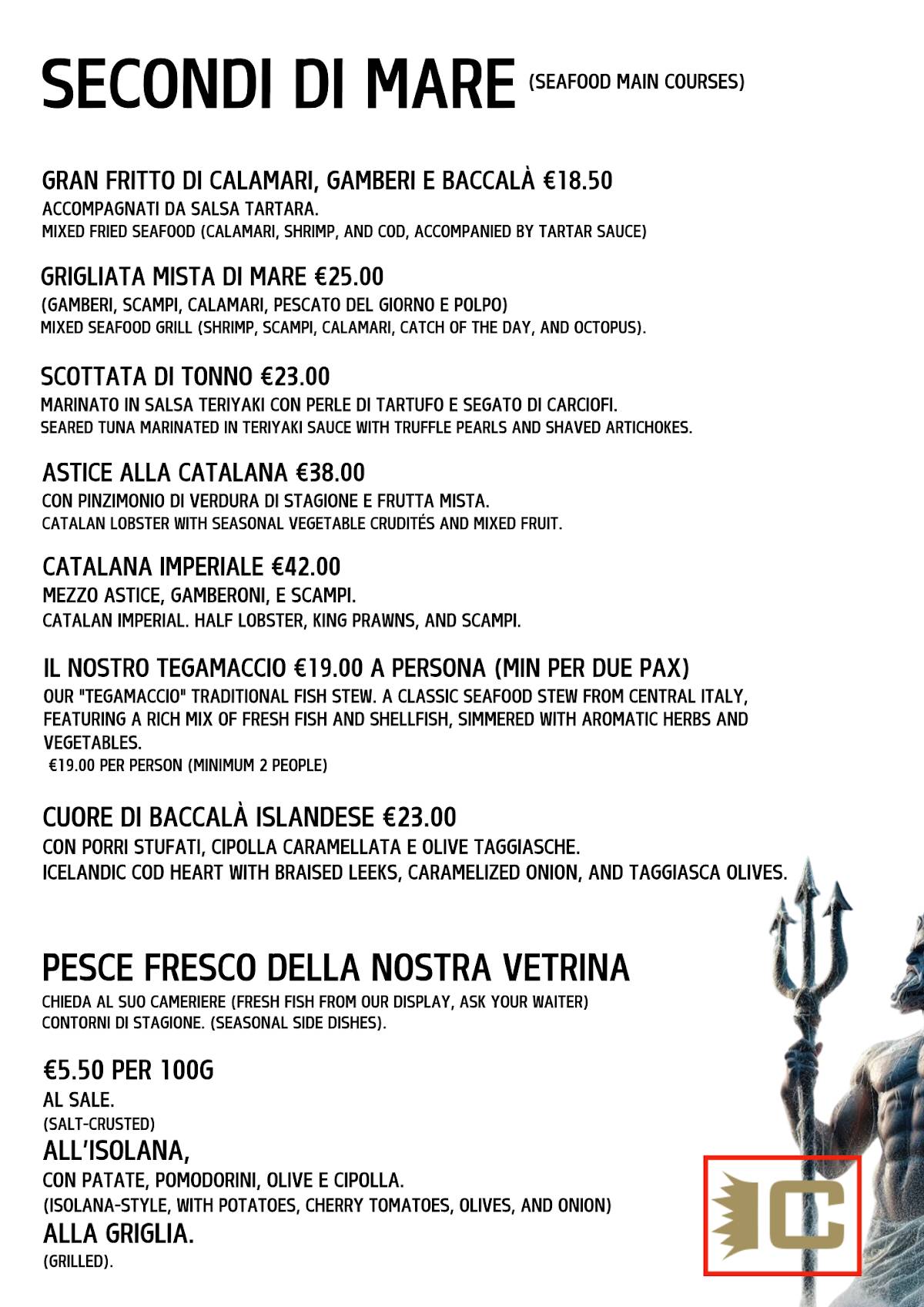 Menu di CENTRALE Ristorante Pizzeria 