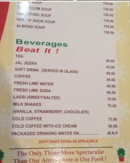 CHULA CHOWKA Restaurant menu