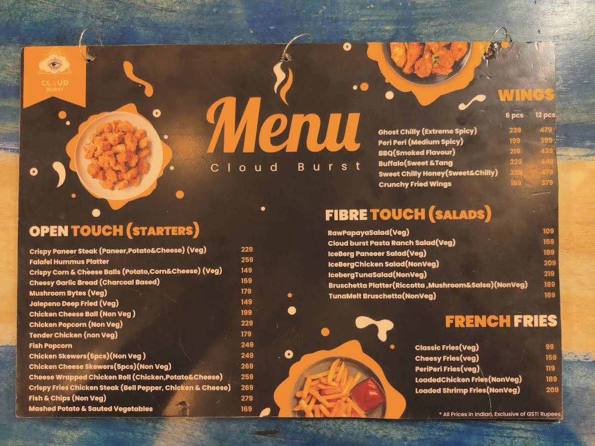 CLOUD BURST menu