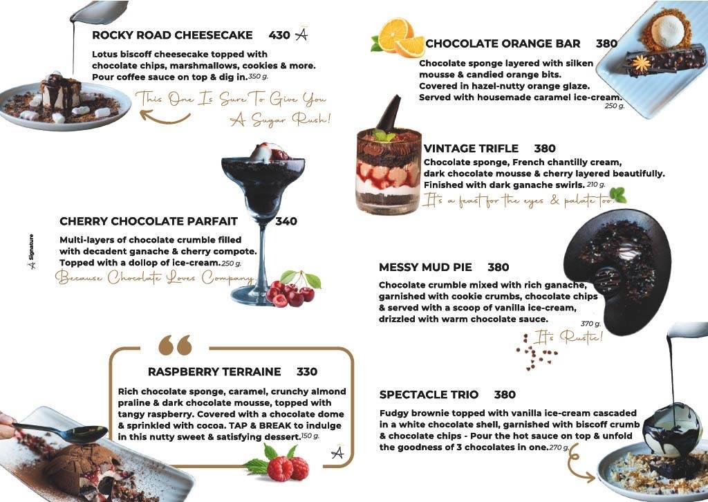 A GOURMESSERIE - SINDHU BHAVAN menu