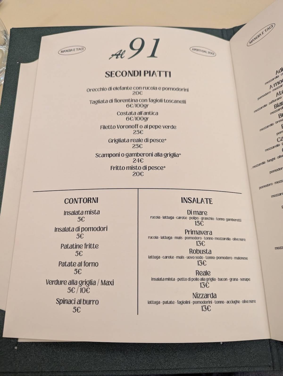 Menu di Al 91 