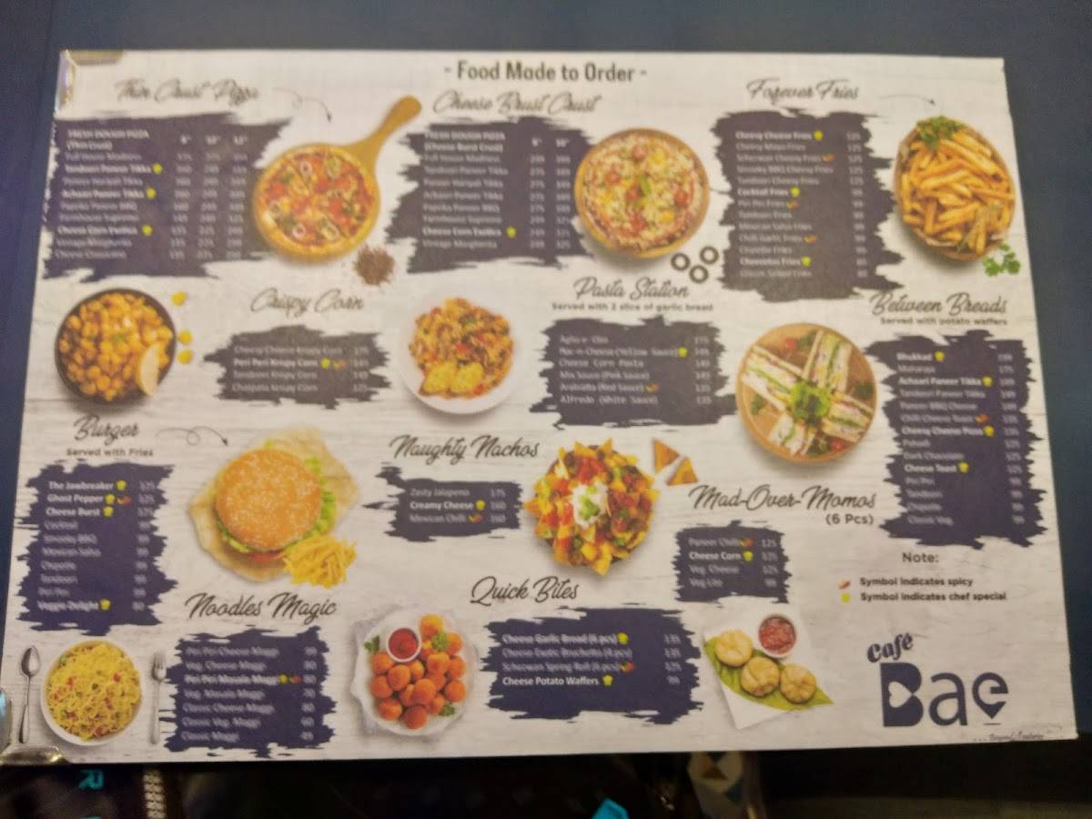 Cafe Bae menu