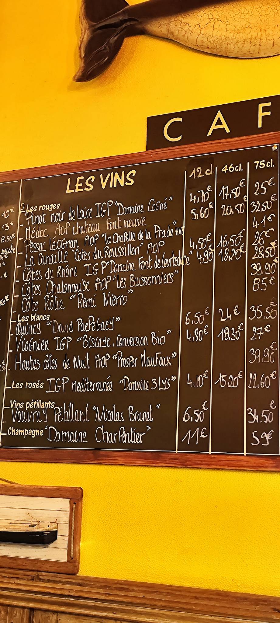 Menu de Café Breton