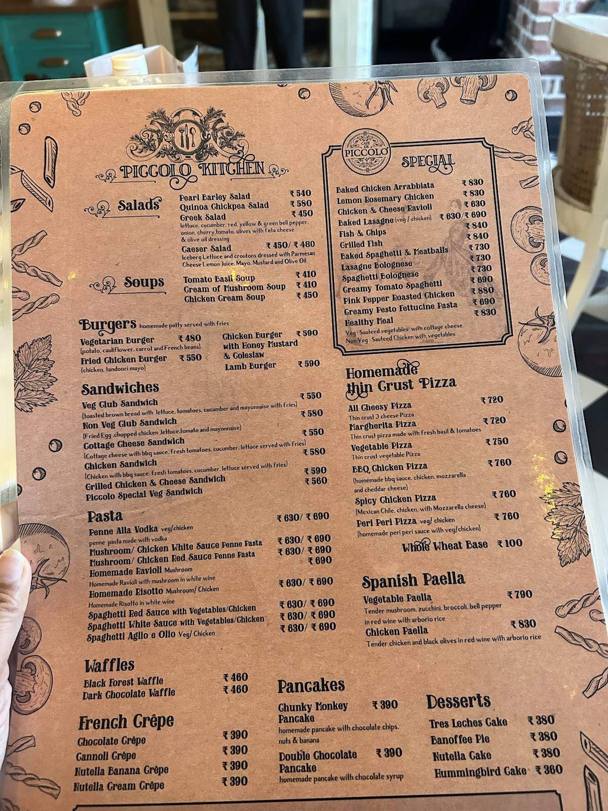 Café De Piccolo menu