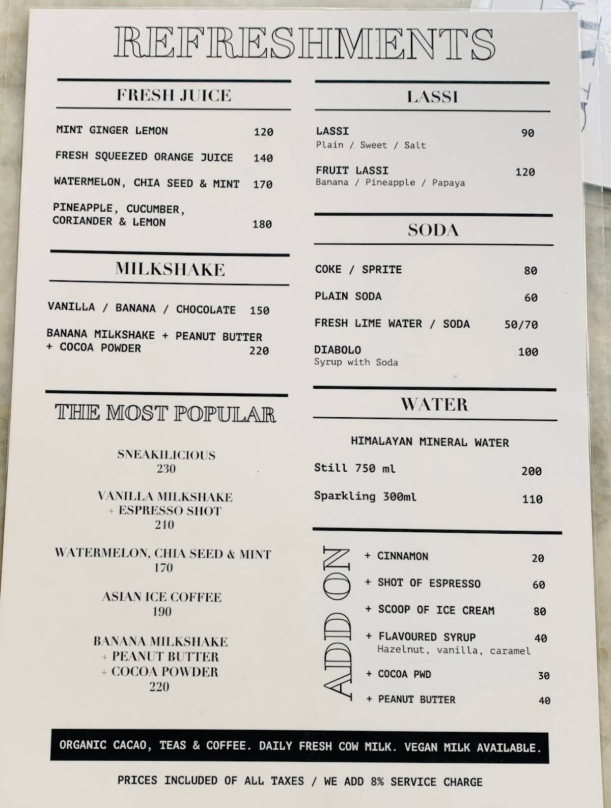 Menu at Cafe des Arts, Puducherry, 10