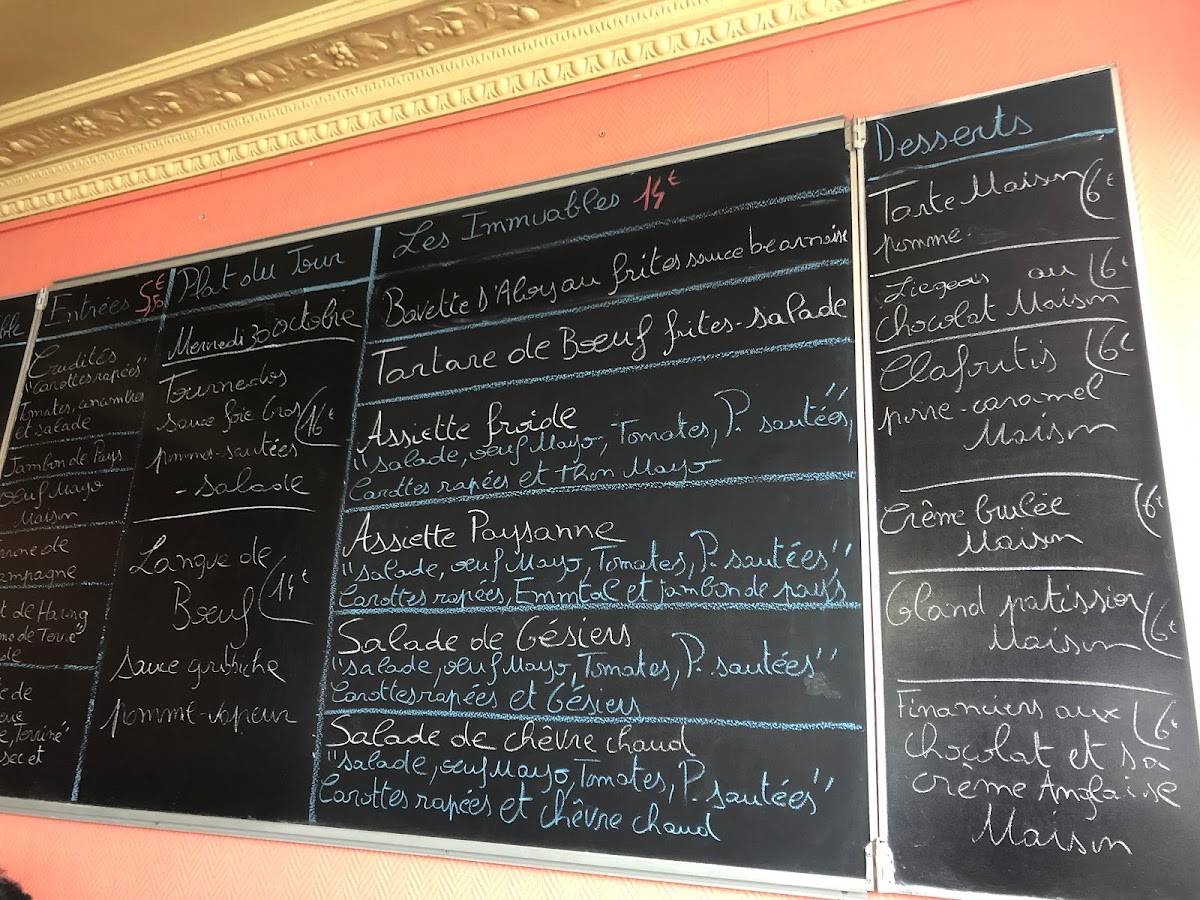 Menu de Café Chez Pierre.