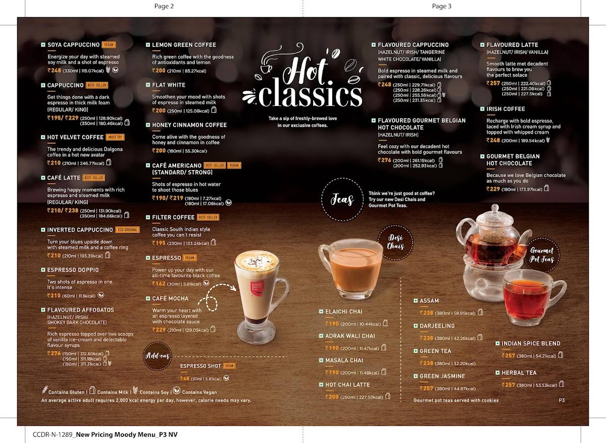 Café Coffee Day menu