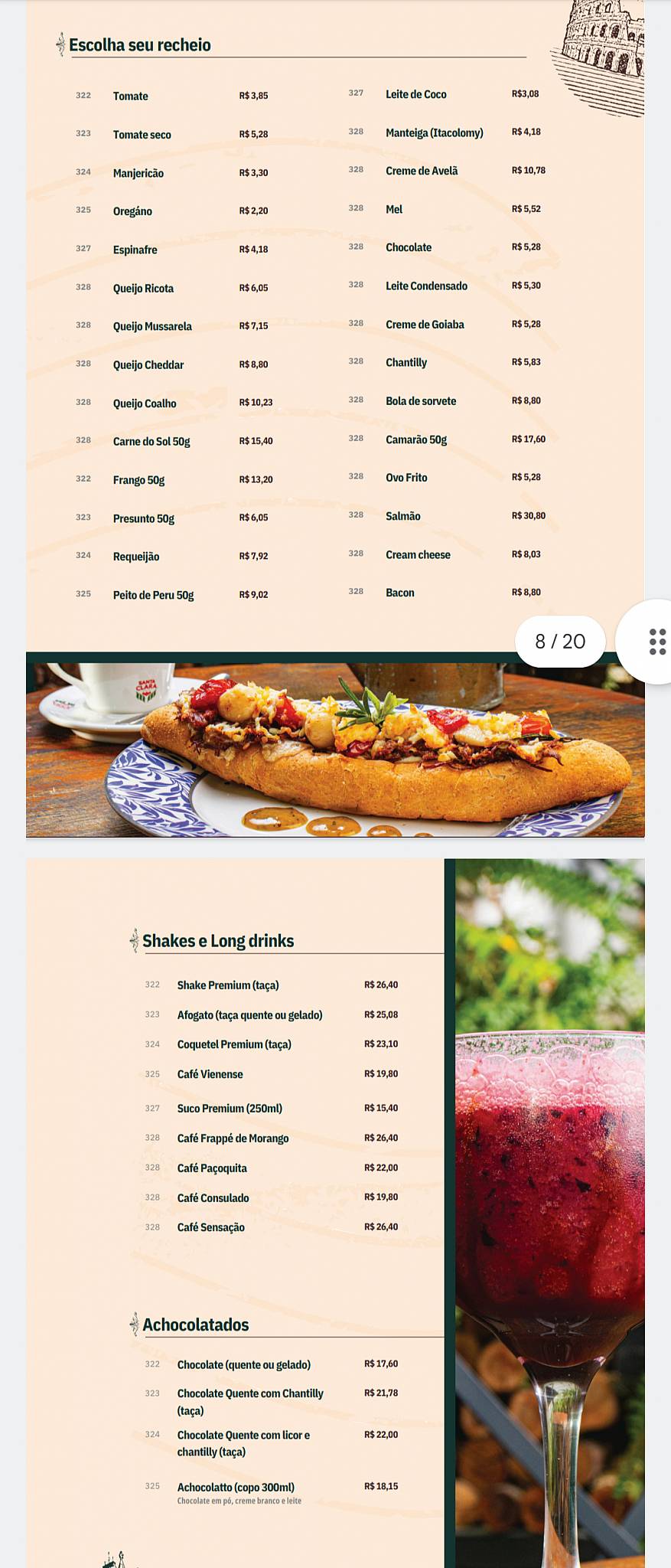 Café Consulado cardápio