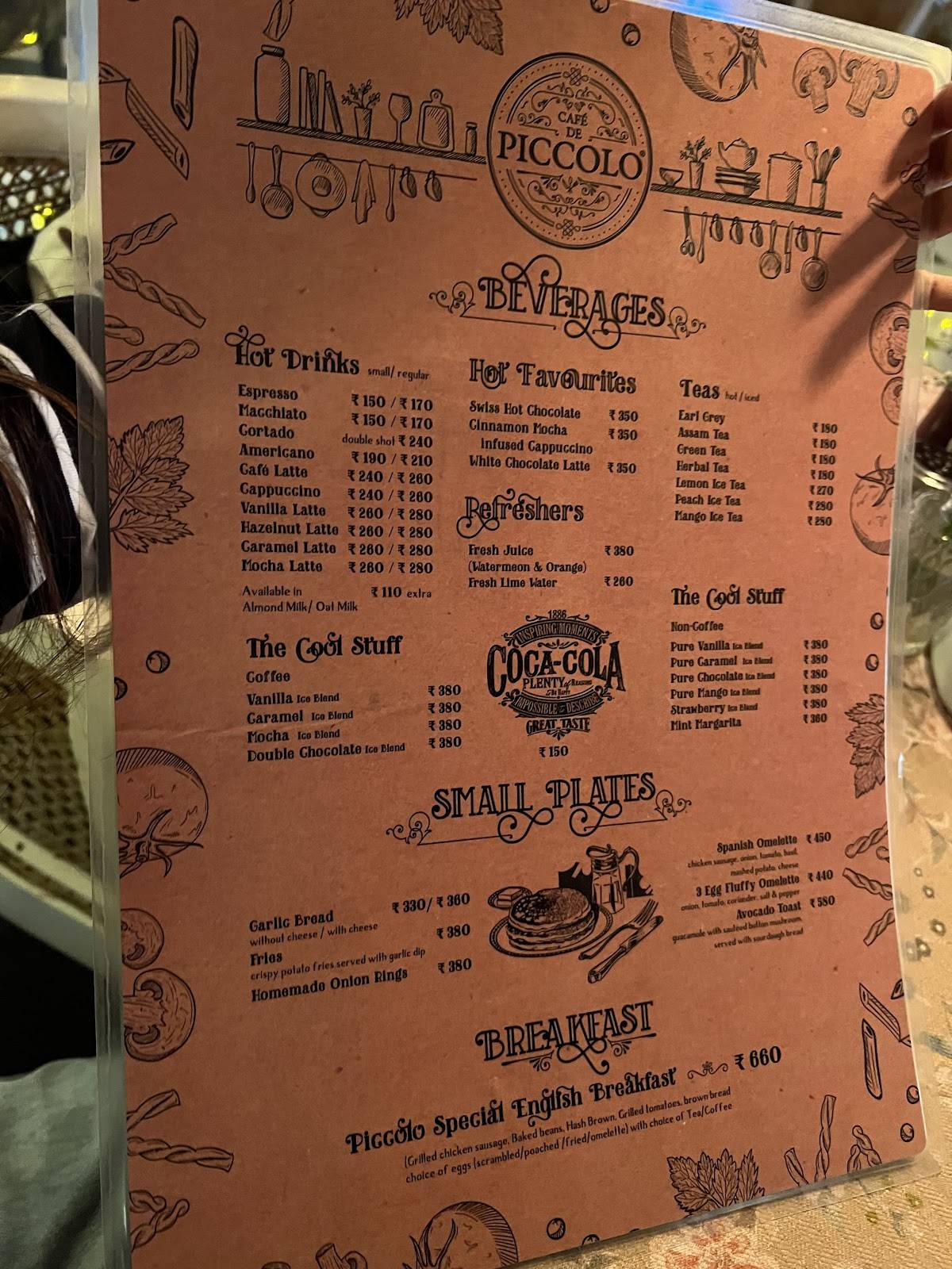 Café De Piccolo menu