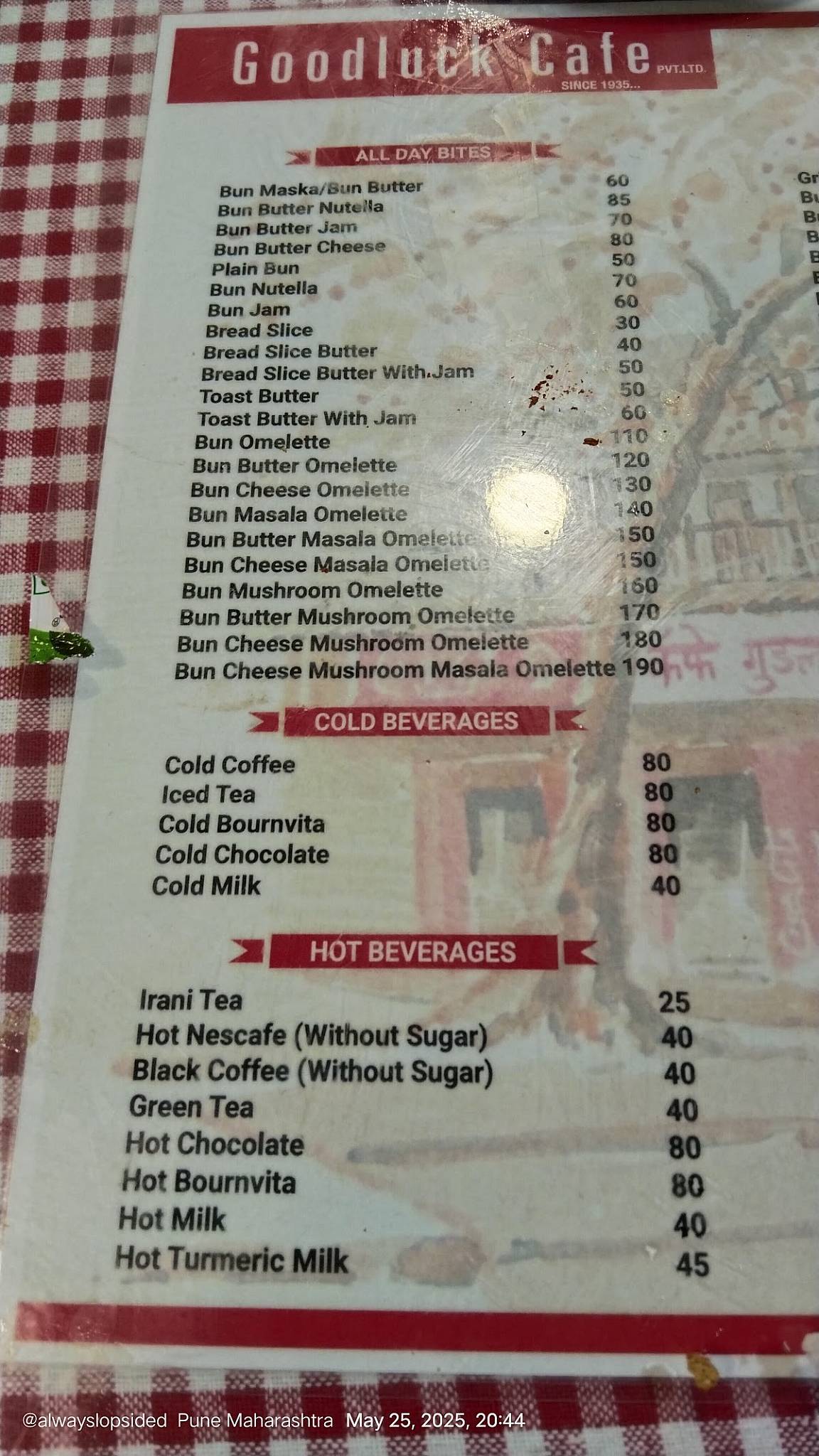 Goodluck Cafe - Wadgaon menu