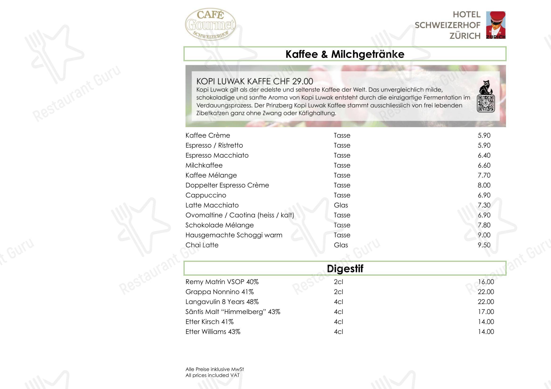 Основное меню per Café Gourmet caffè bar