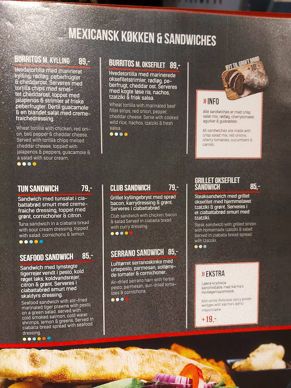 Menu de Karma