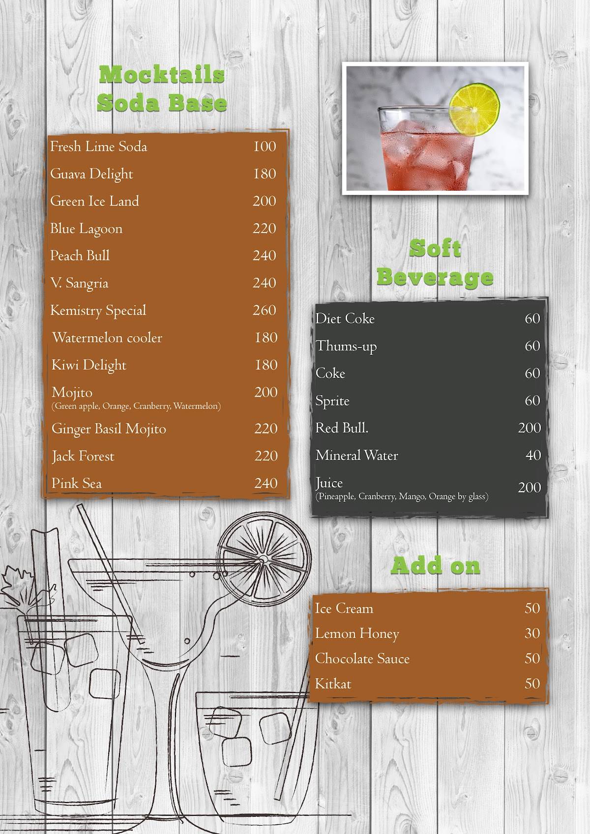 Kemistry Cafe menu
