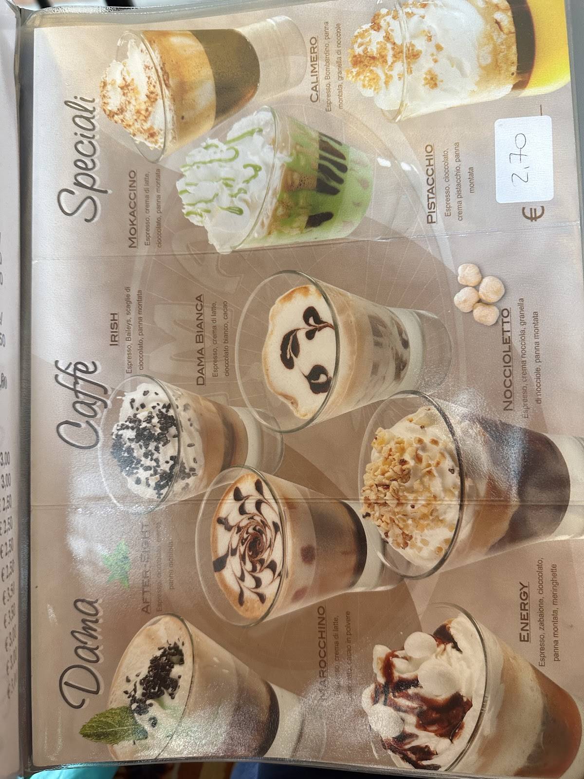 Menu di La Croda 