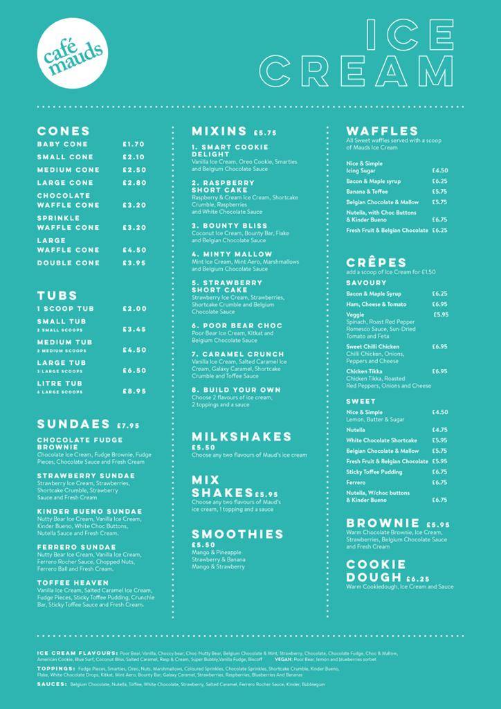 Menu at Cafe Mauds, Belfast, 555 Lisburn Rd
