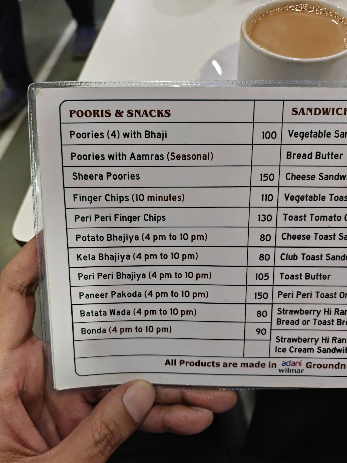 Cafe Mysore menu