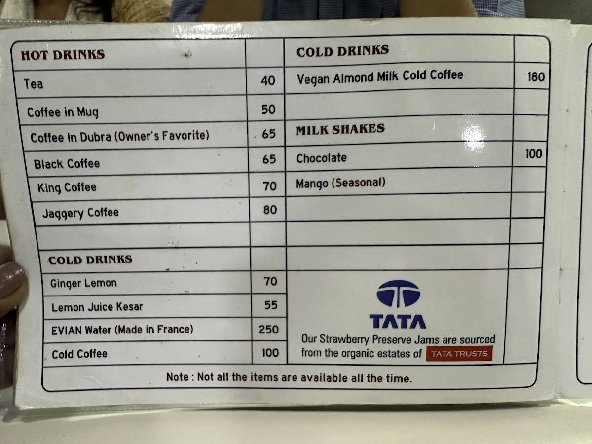 Cafe Mysore menu