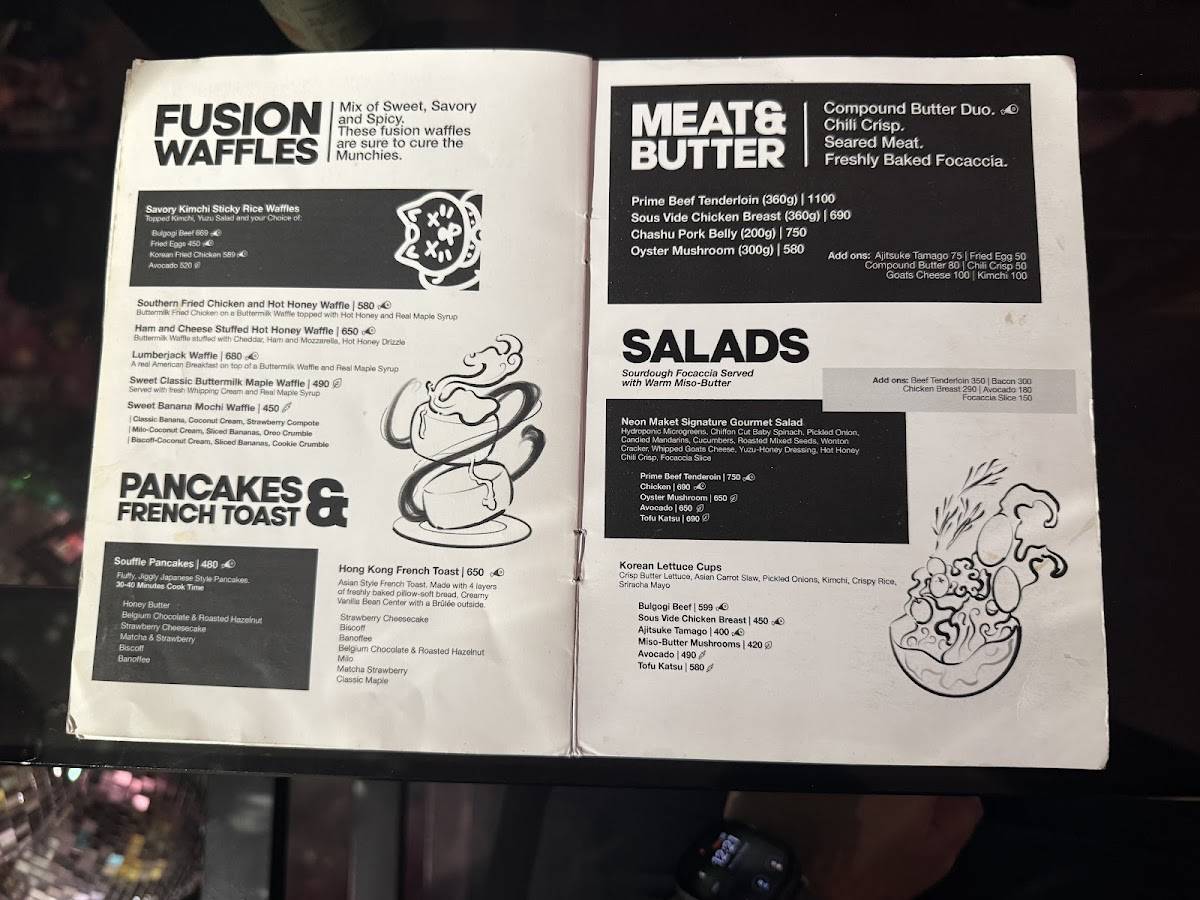 Neon Market menu