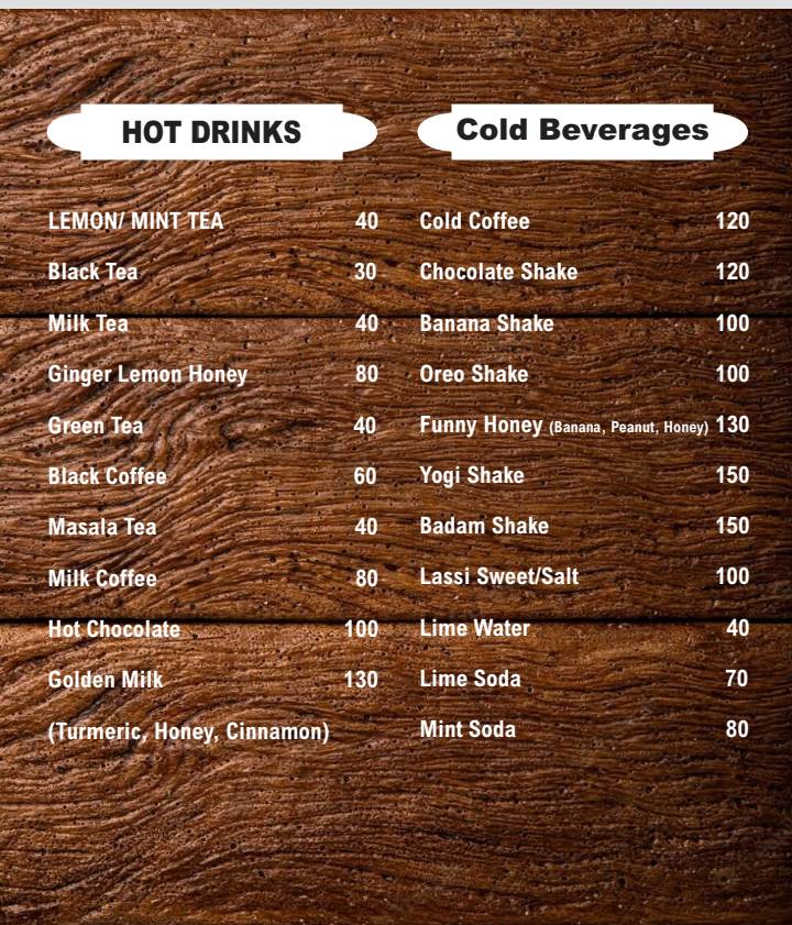 Nitya cafe menu