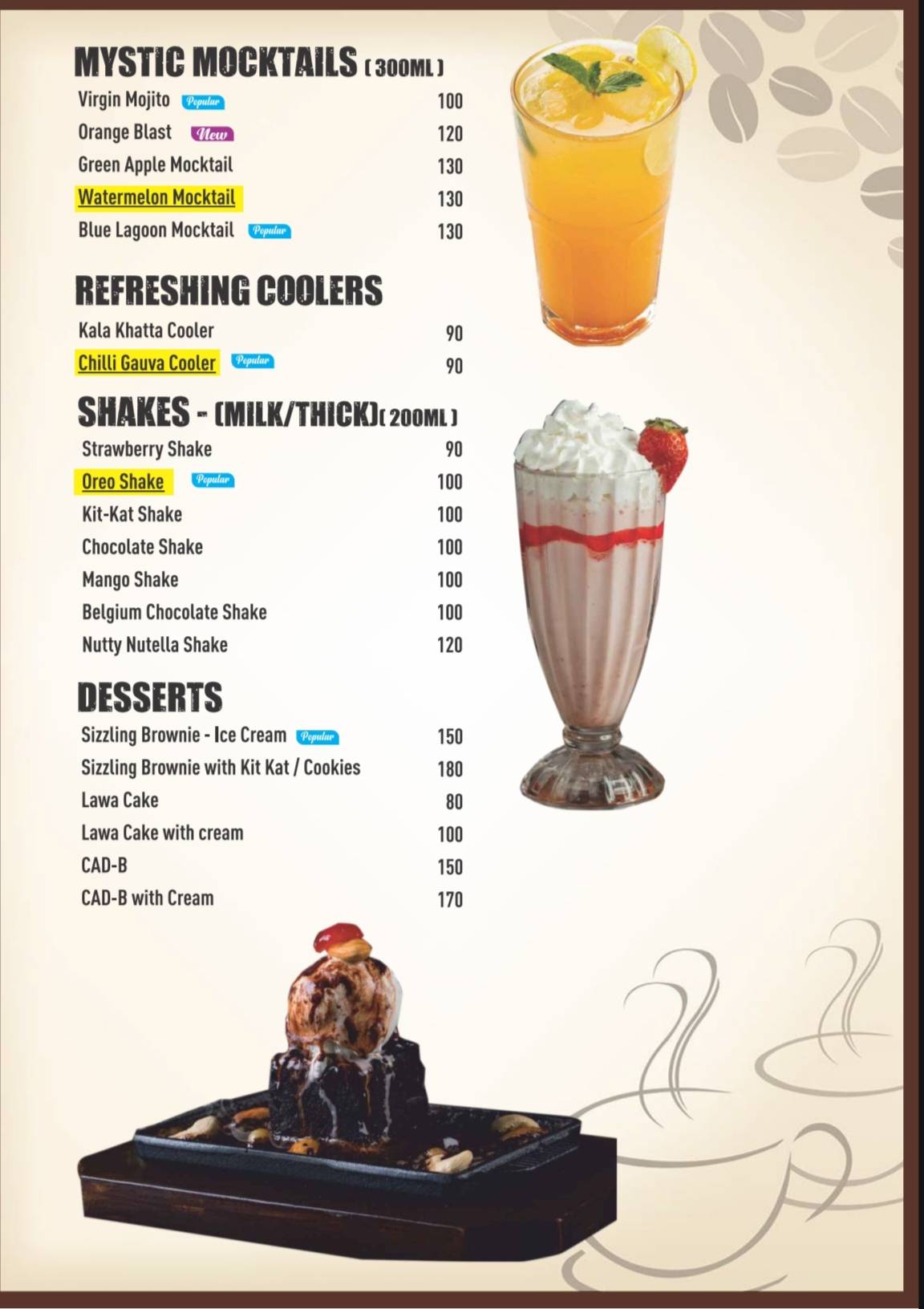 POKKET CAFE DANDELI menu