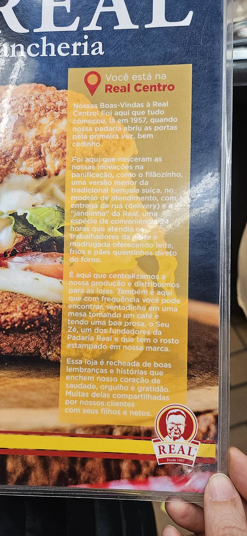 Padaria Real Centro cardápio