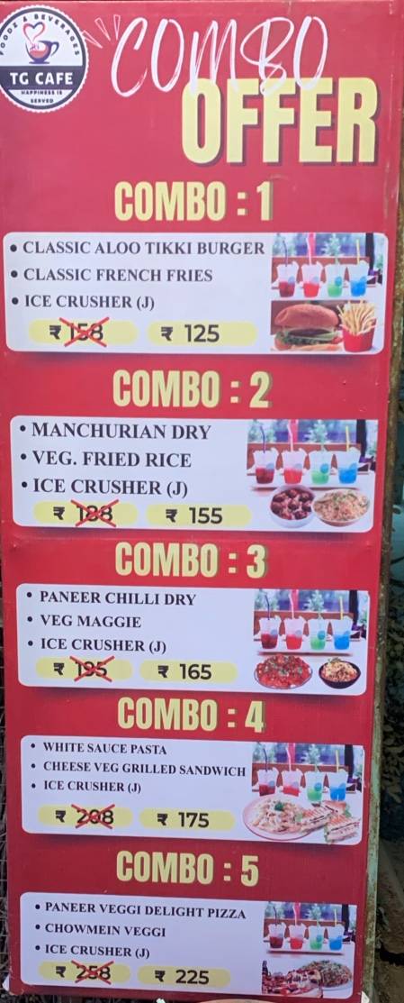 TG CAFE menu