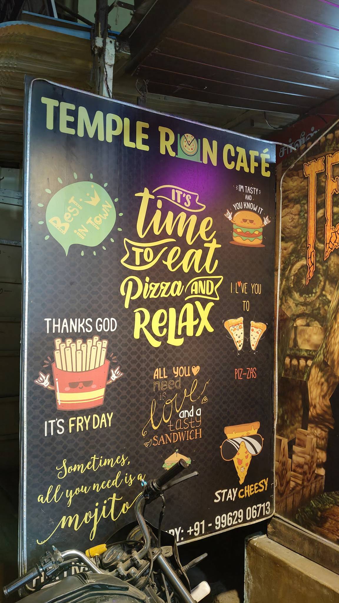 Temple Run Cafe menu