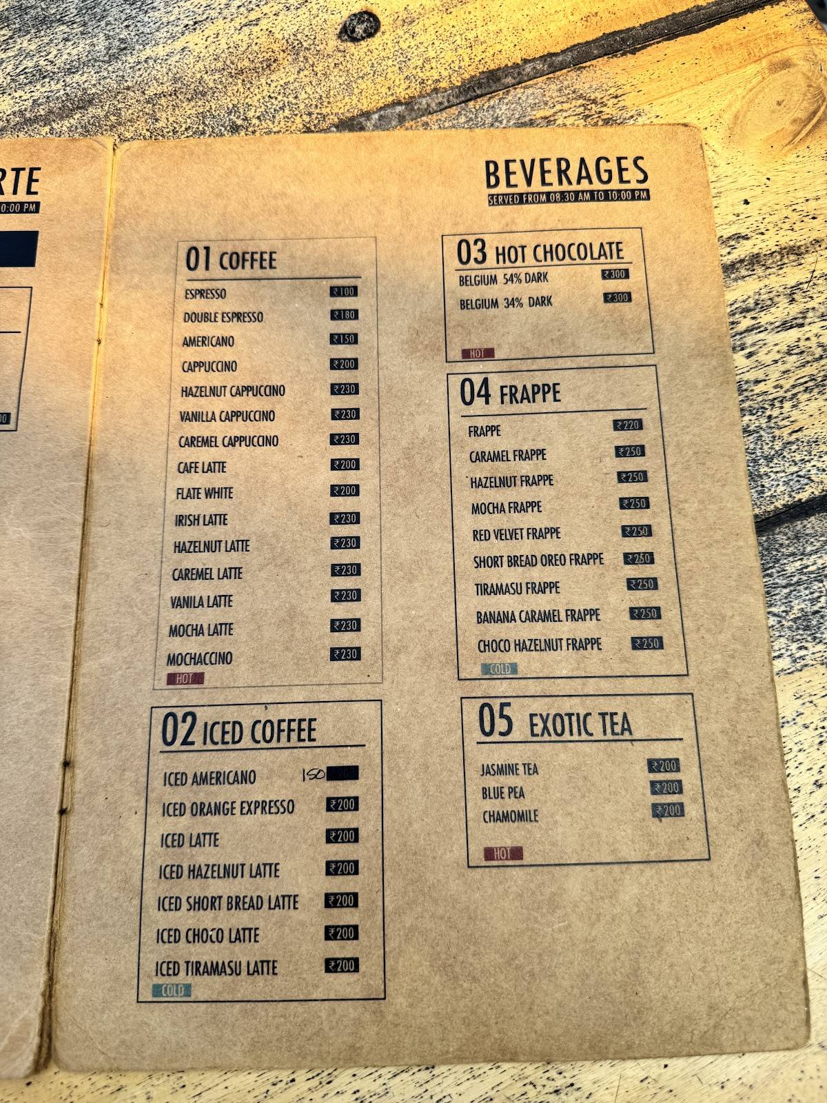 Cafe Trip is Life menu