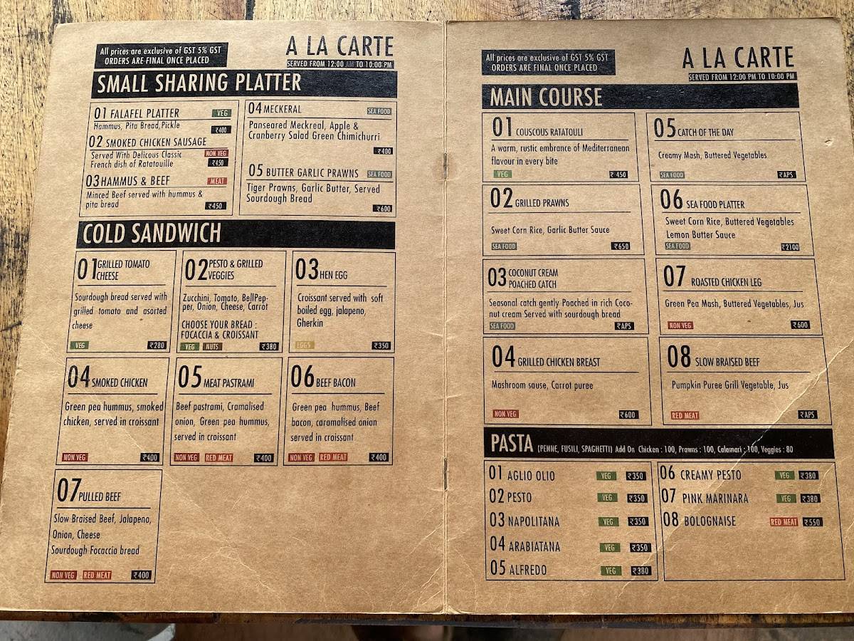 Cafe Trip is Life menu