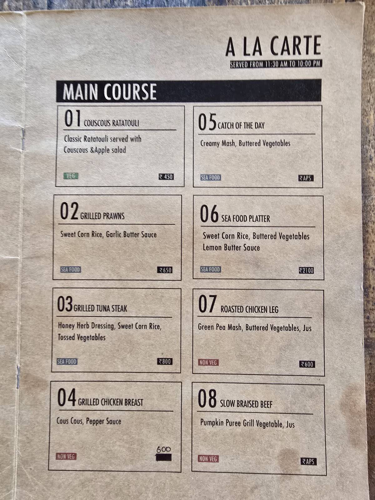 Cafe Trip is Life menu