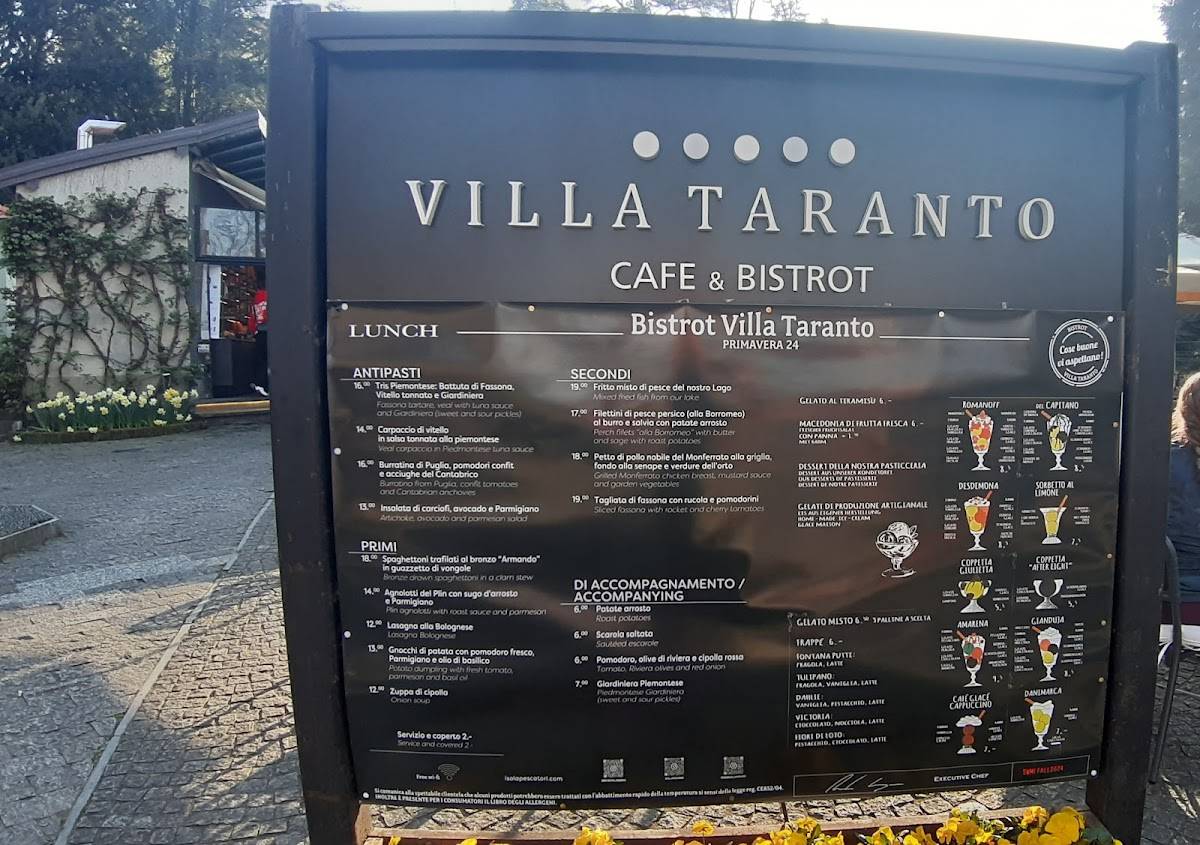 Menu di Cafè & Bistrot - Villa Taranto - Pallanza (vb) 
