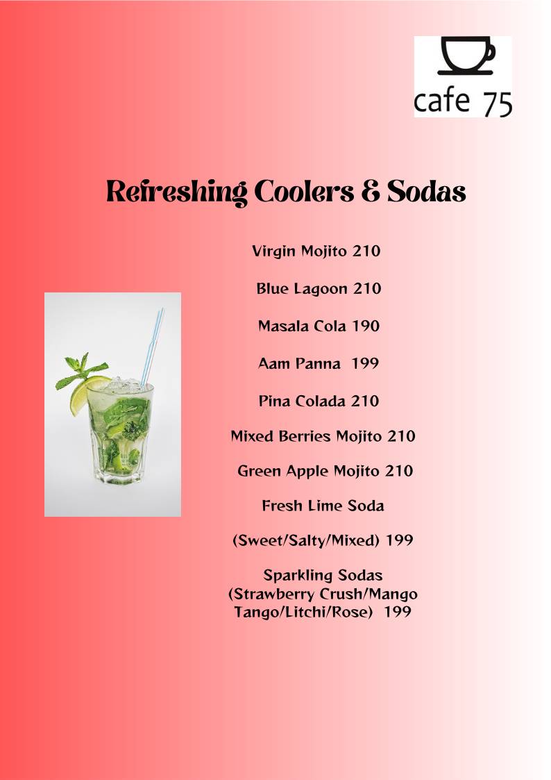 Cafe75 menu