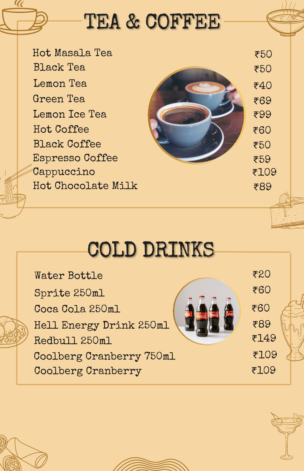 Cafeana Cafe Studio & Lounge menu