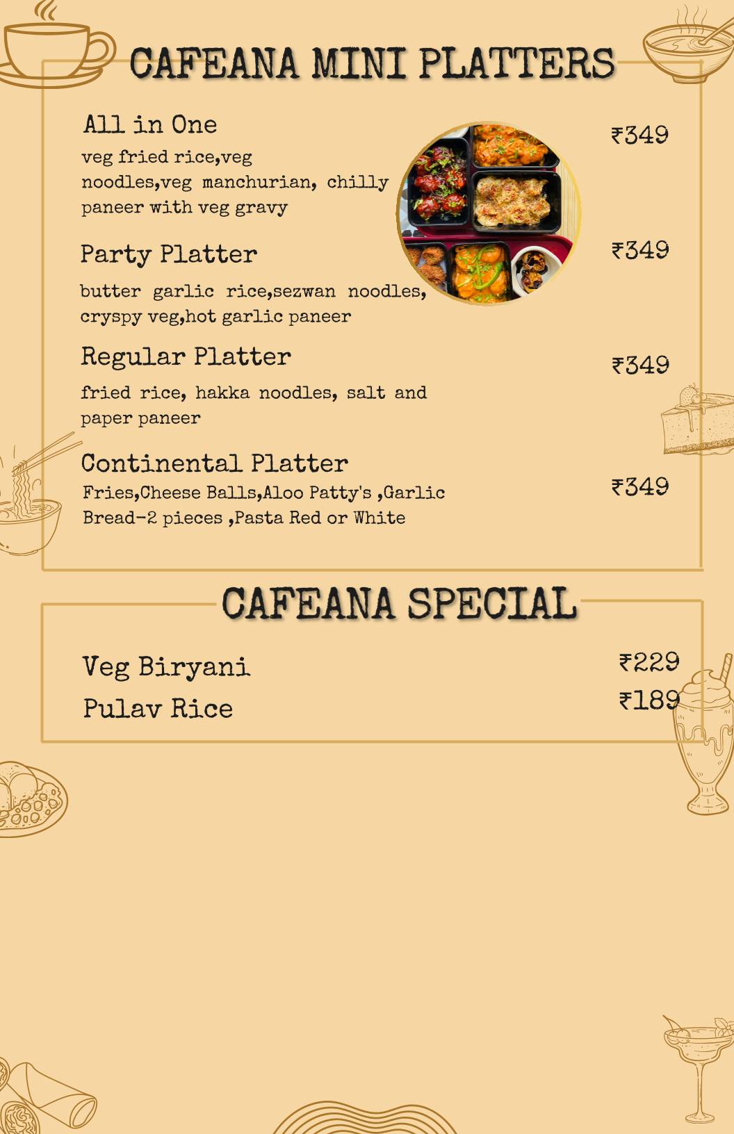 Cafeana Cafe Studio & Lounge menu