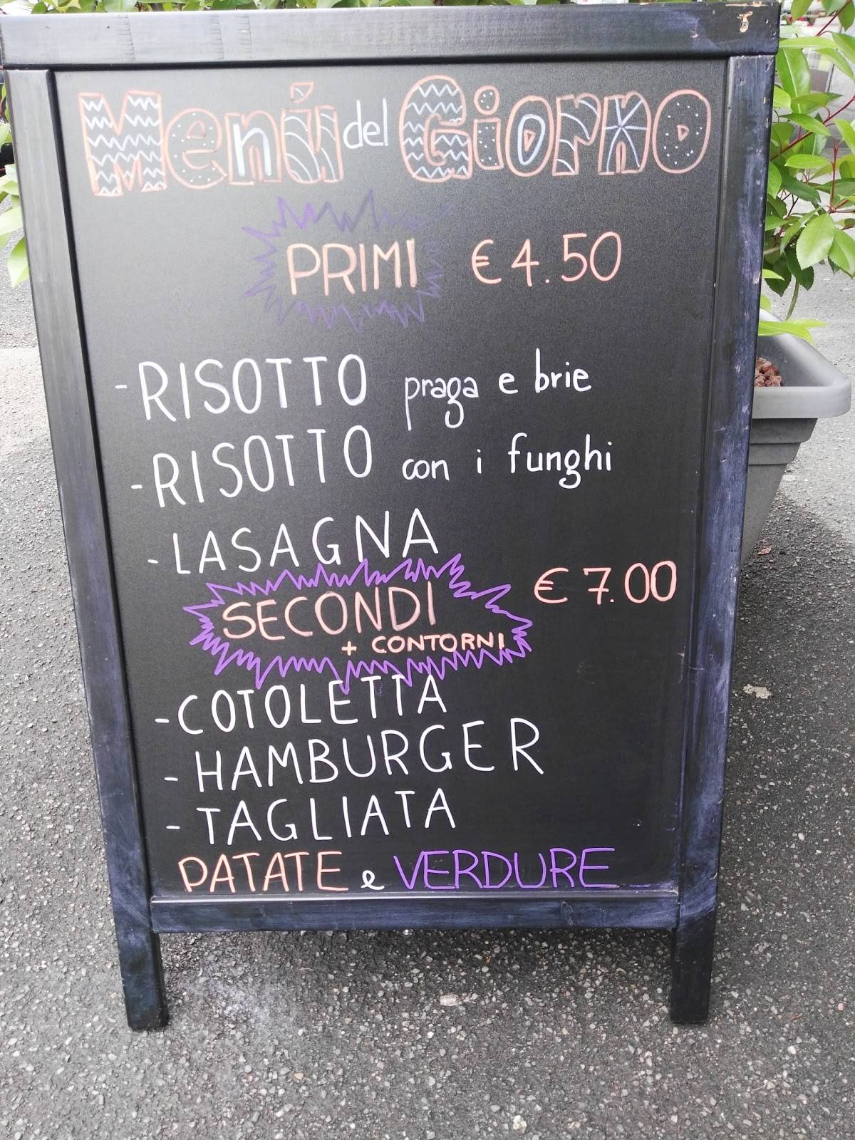 Menu di Caffè Dante 
