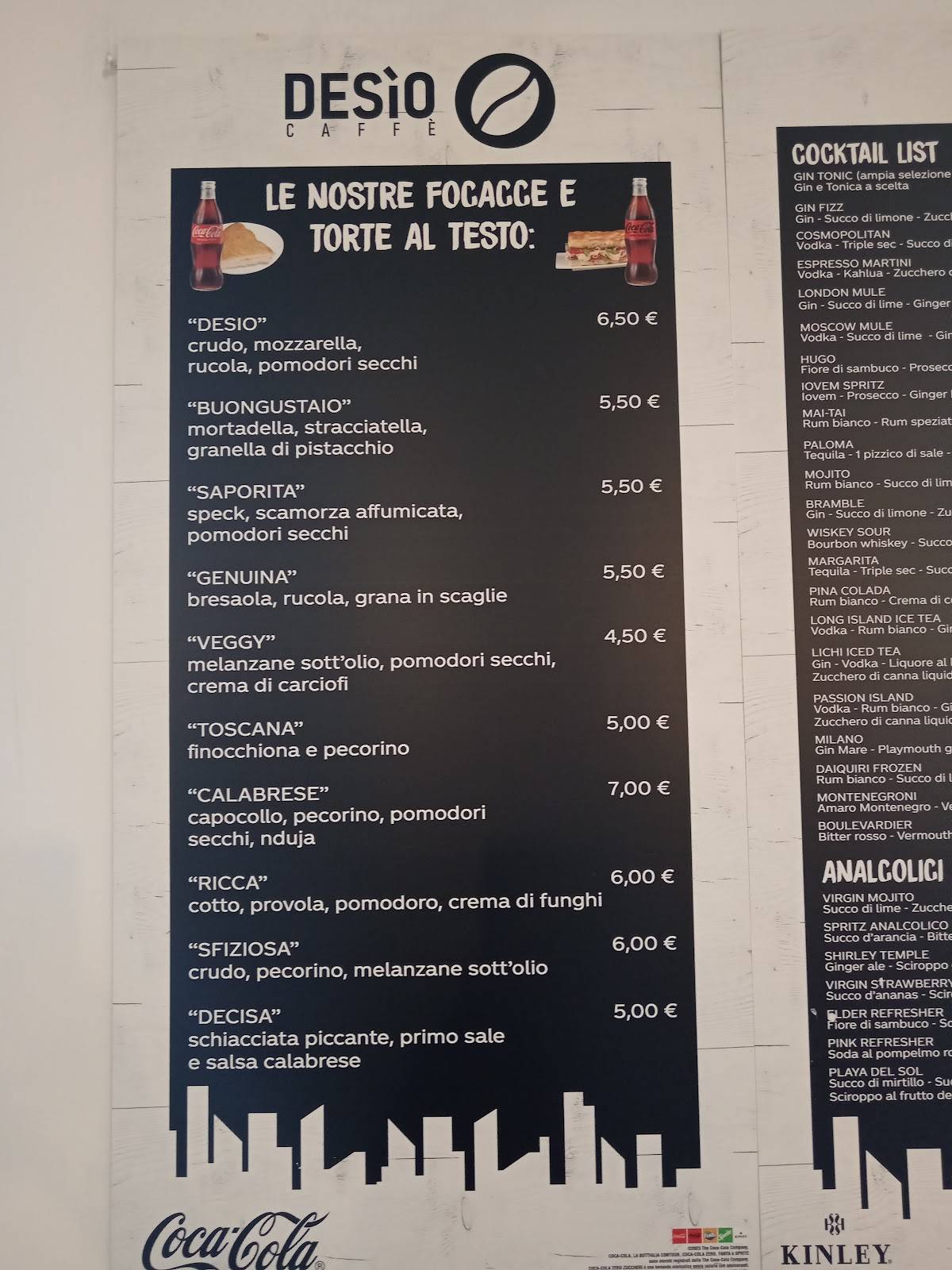 Menu di Caffè Desio 