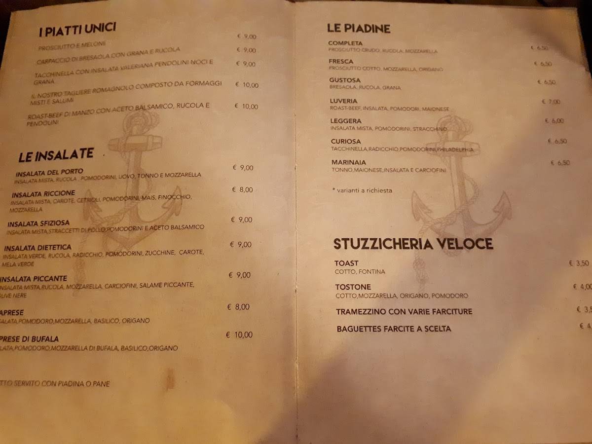 Menu di Caffè del Porto 
