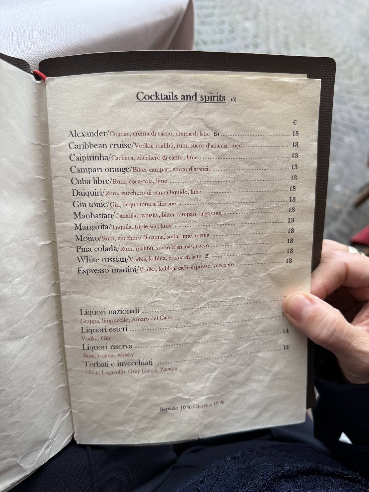 Menu di Caffè di Marzio 