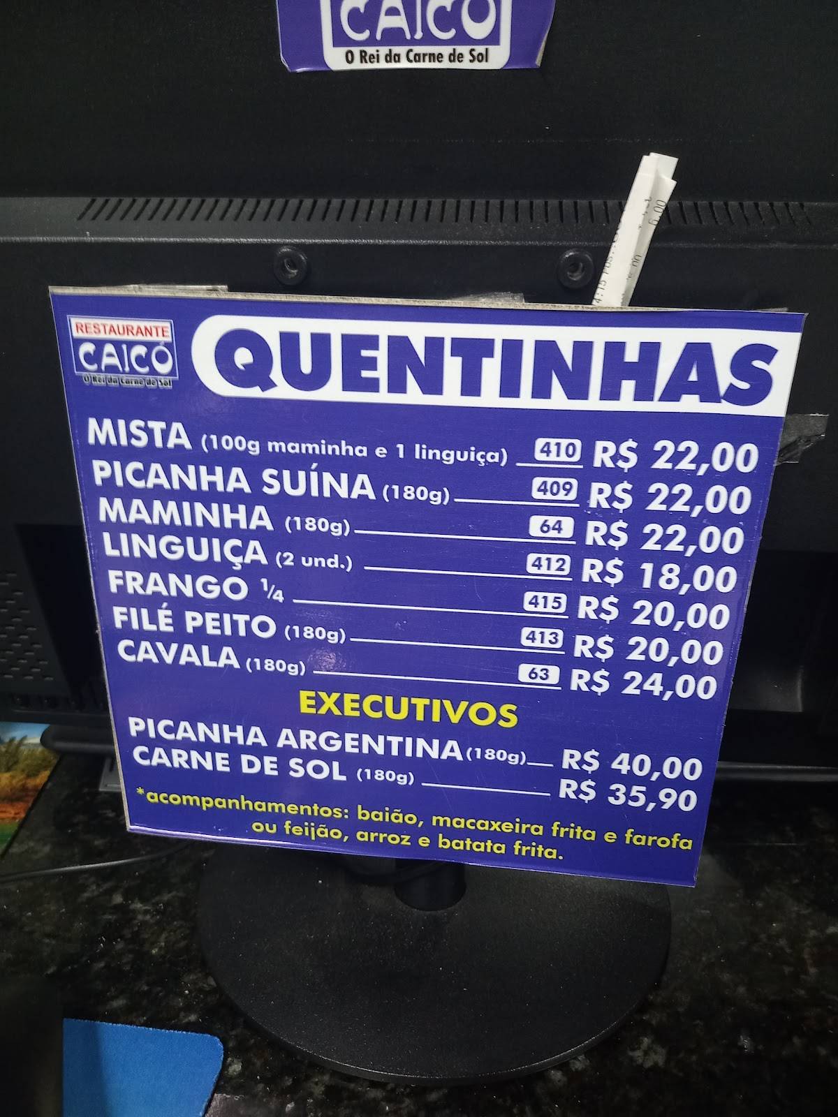 Restaurante Caicó Bezerra de Menezes cardápio