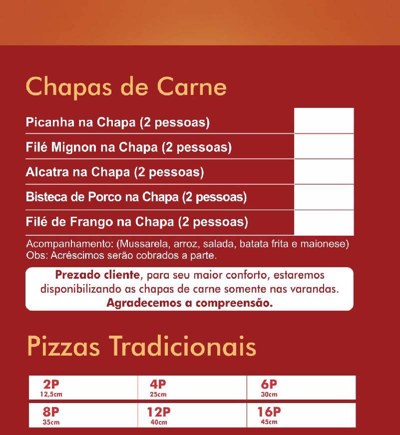 Pizzaria Holandês cardápio