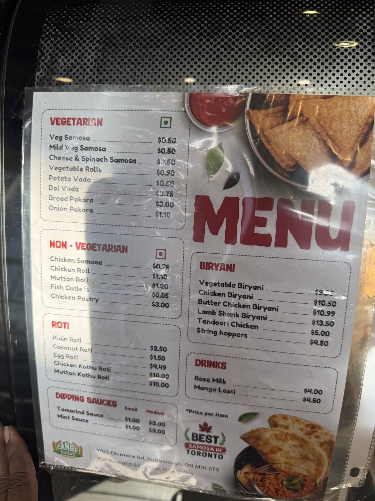 Menu de Canbe Foods Inc