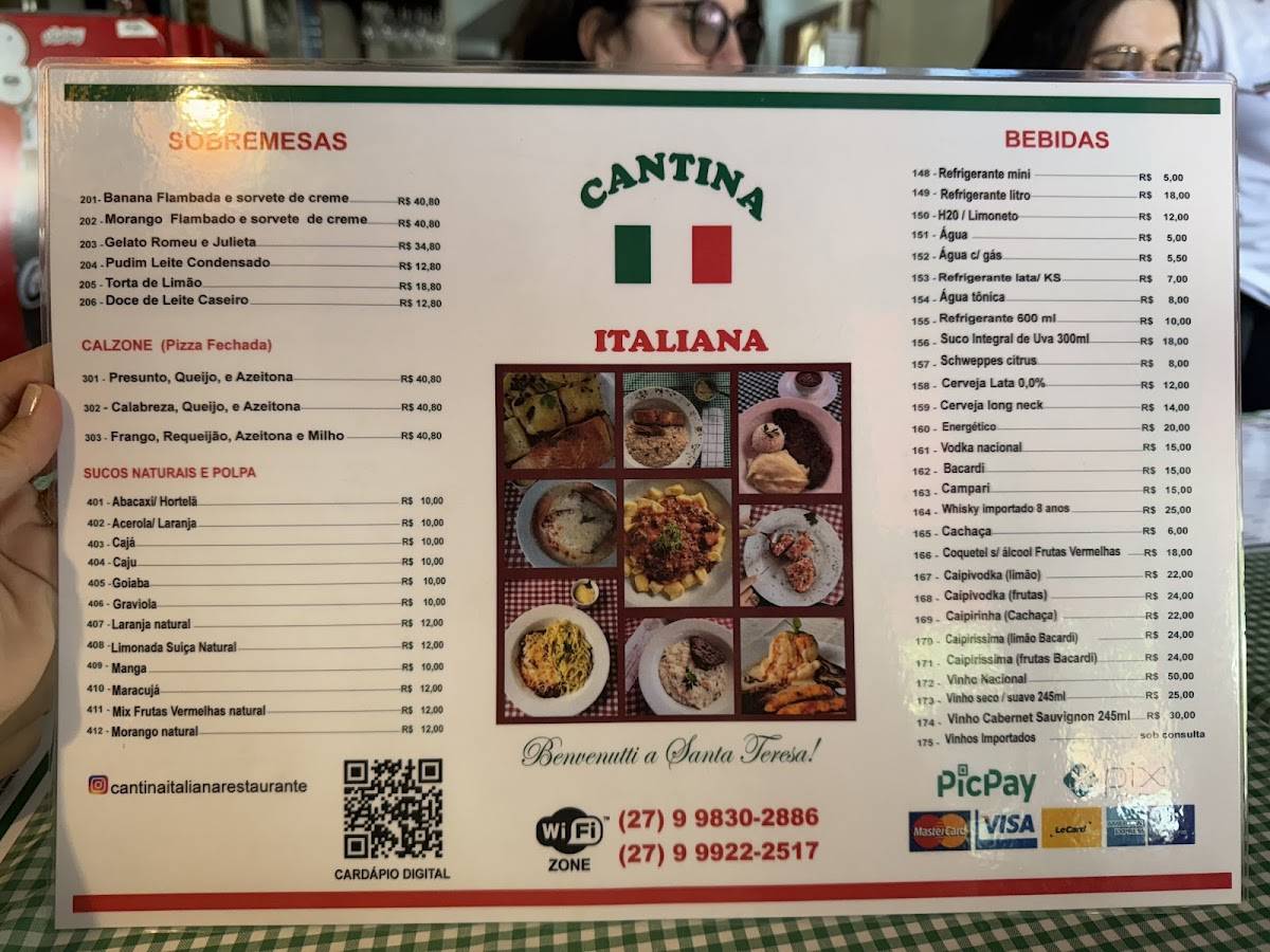 Cantina Italiana cardápio